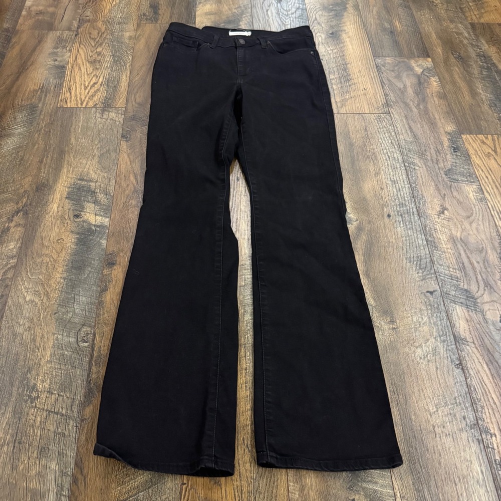 Levis Classic Bootcut Jeans Black Mid Rise Stretch Denim 8L W29 L34 Boho Grunge